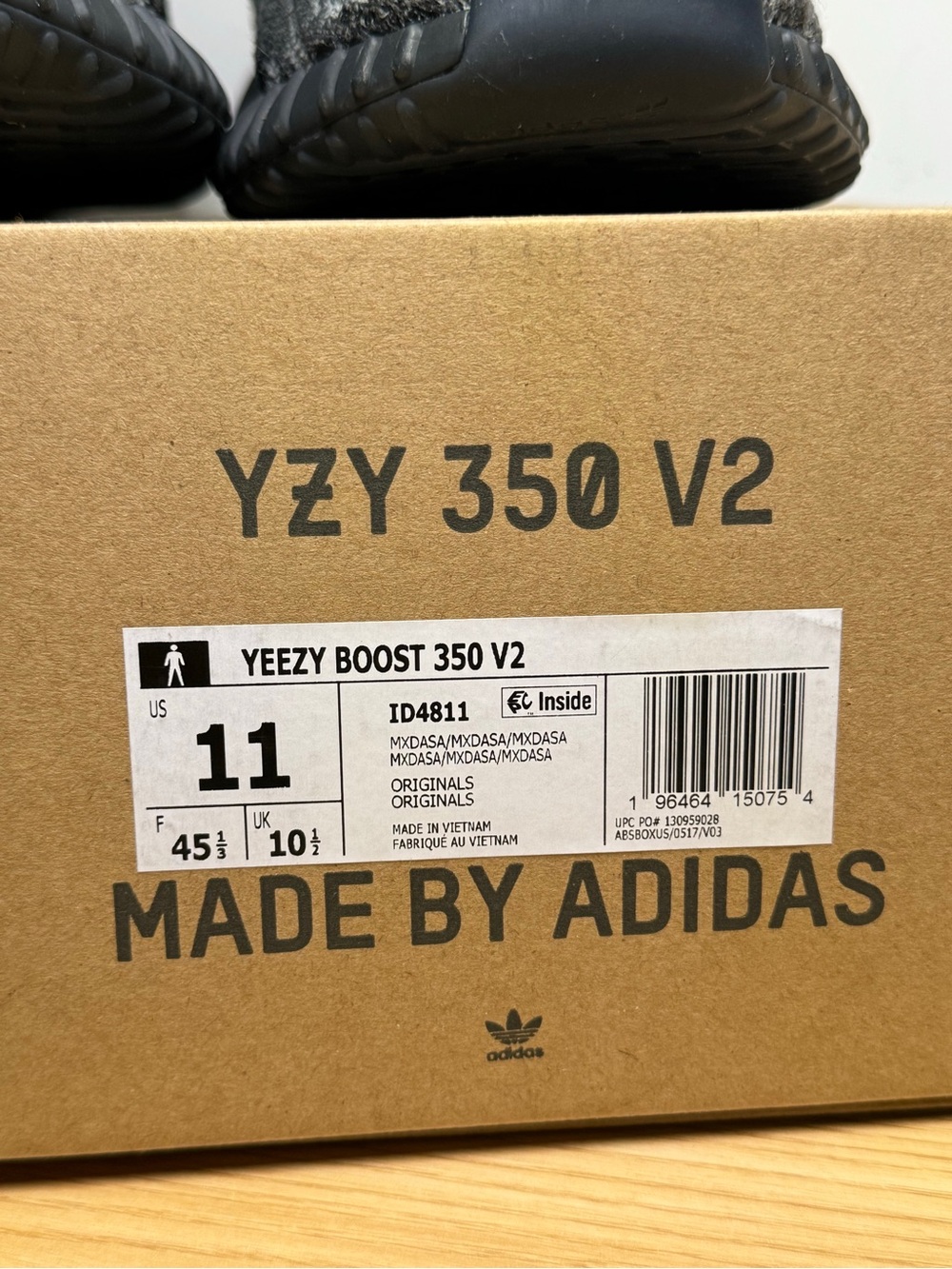 Yeezy 350 Boost V2 Dark Gray Knit Sneakers - Picture 11 of 11